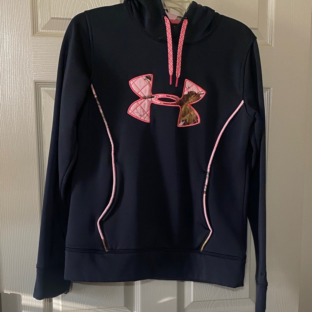 Under Armour black Hoodie with Pink Accents and Camo Logo